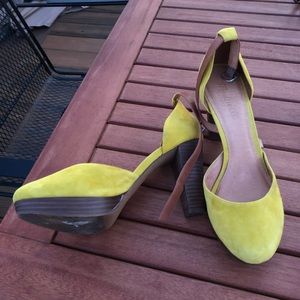 Yellow suede Madewell platforms